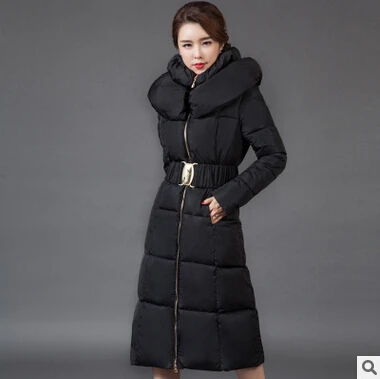 2016 new hot winter Warm woman Coat Parkas Cotton Padded Outerwear Down Jacket Hooded long plus size 2XXL Slim Cold