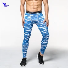 Новые узкие база Слои Запуск Леггинсы Для мужчин Ткань отводящая влагу компрессионные брюки Для мужчин s для бега, спортивные, облегающие камуфляж лосины