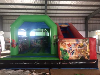 

Factory direct inflatable castles, inflatable toys, inflatable slides.Superman combination castle