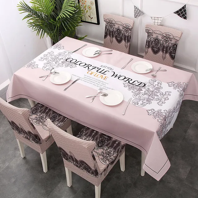 Rectangular Table Cloth Dining Room Geometric Printing Table Cover For