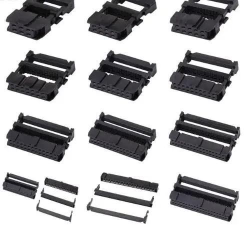 

10set FC-6/8/10/14/16/20/26/30/34/40/50P IDC 2x3/4/5/7/8/10/13/15/17/20/25 Pin Dual Row Pitch 2.54mm IDC Connector Cable Socket