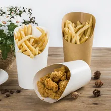 50 шт. крафт-бумага белая картофель фри закуска емкость для жареной курицы косой рот вечерние благосветы торт яичная бумага стаканчик на вынос пакет