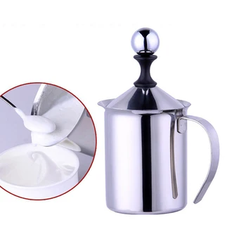 

2016 New Nespresso Keurig Coffee Maker 400ml Stainless Steel Double Mesh Milk Frother Foamer Creamer Kitchen Tool Free Shipping