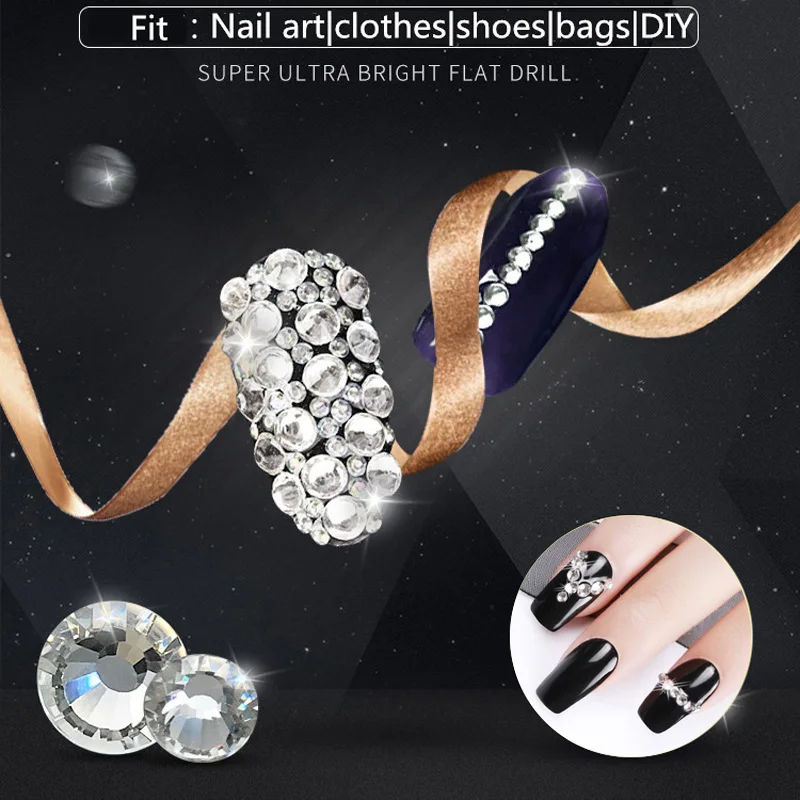 Блестящие стразы, стразы разных размеров, стразы с кристаллами, Лучший Бриллиант для украшения ногтей B2012