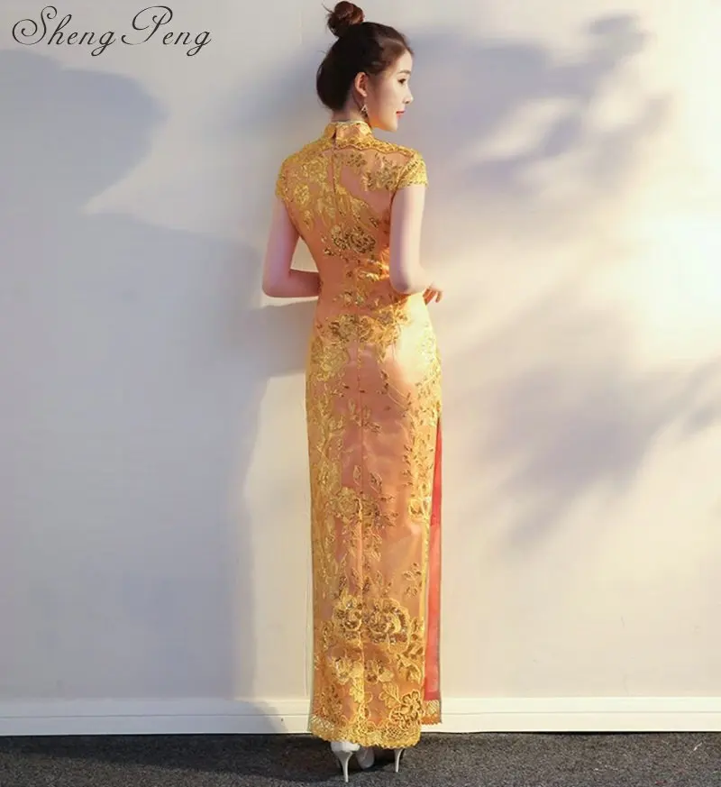 Новые женские современные китайское традиционное платье cheongsam Китайский искусственный шелк Винтаж Высокое качество китайских Дамский qipao длинные dressCC375