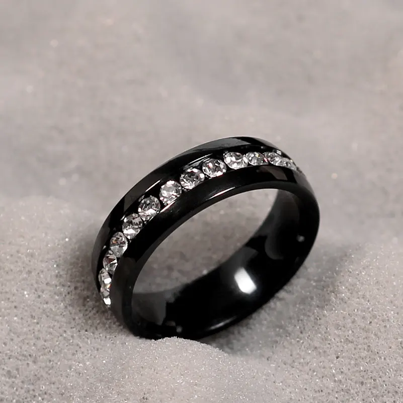 Buy CZ Crystal wedding Ring Black