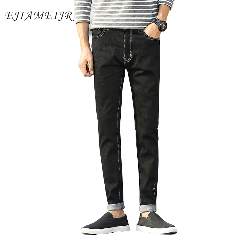 

Jeans for men Skinny Jeans Men Hip Hop Elastic Slim Fit Denim Pants Male Stretchy Pencil trousers Letter embroidered jeans