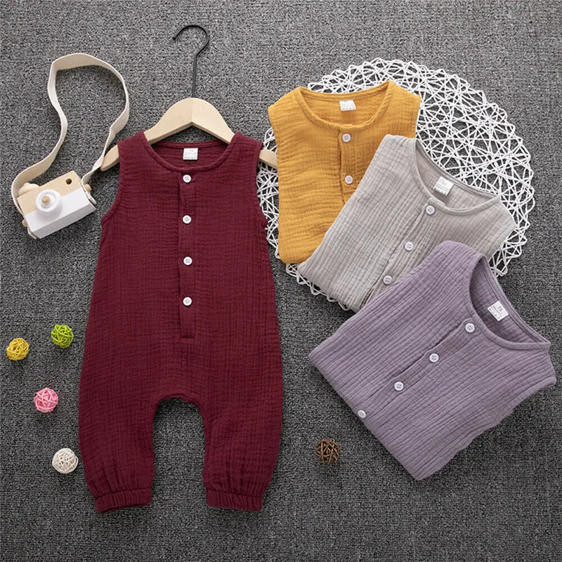 PUDCOCO جميل المولود الجديد الفتيان الفتيات الصلبة أكمام Playsuit رومبير بذلة الصيف عارضة Sunsuit الزي الملابس 0-18 M