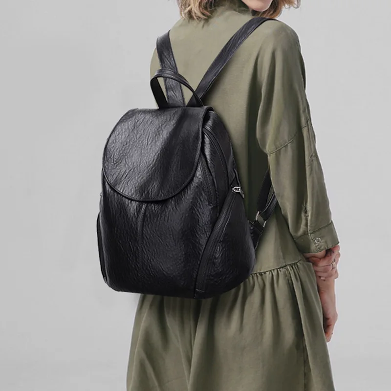 

Backpack PU Leather Purse Mochila Mujer Rucksack Lightweight School Shoulder Bag Women's Waterproof Anti-theft Casual Backpack