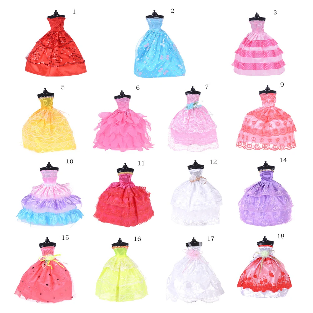 

1 pcs Handmade Doll Dress for Dress Fashion Fitness Party Mini Dress for Dolls Clothes Mixed Style Kids Xmas Gift