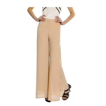 

Hot Sale Fashion Chiffon Side Split Wide Leg Pants Women High Waist Long Trousers Casual Slim Loose Pant Pantalones Ladies