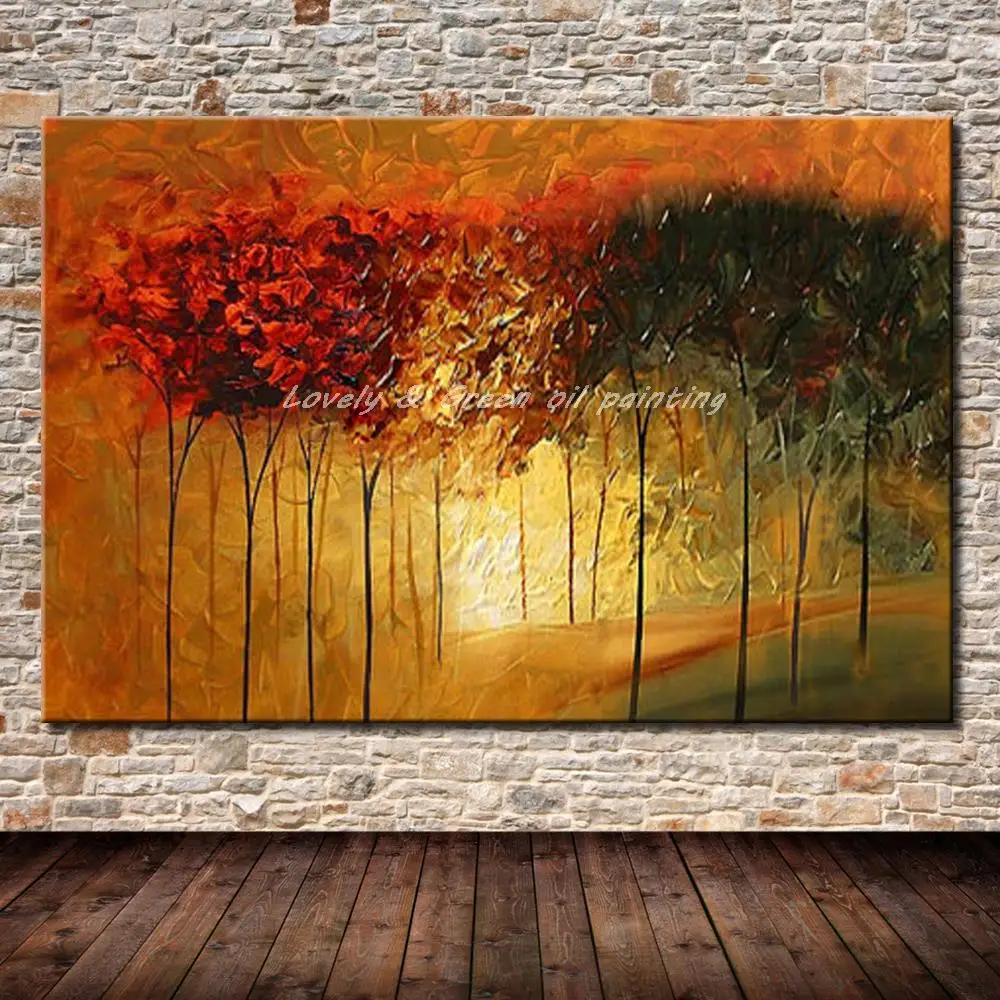 

Arthyx Art Handpainted Tree Oil Paintings Modern Home Decoration Wall Art Picture Palette Knife Landscape Oil Painting On Canvas