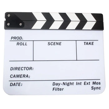 

ABKT-Acrylic Clapboard Dry Erase Movie Clapper Board Slate 29.8 x 24.5cm