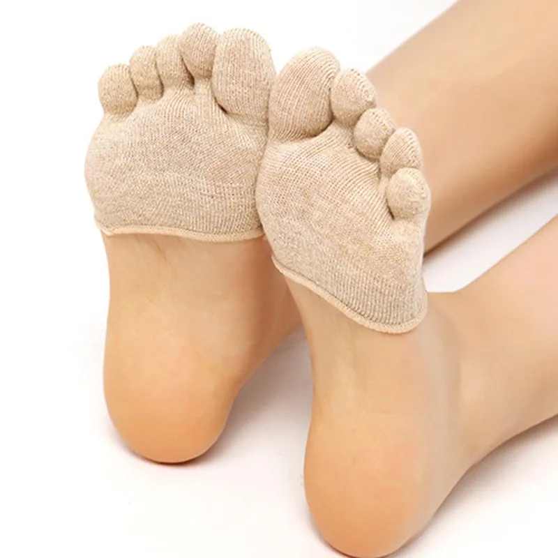 Buy Women Half Foot Socks Anti Slip Pilates Ankle High