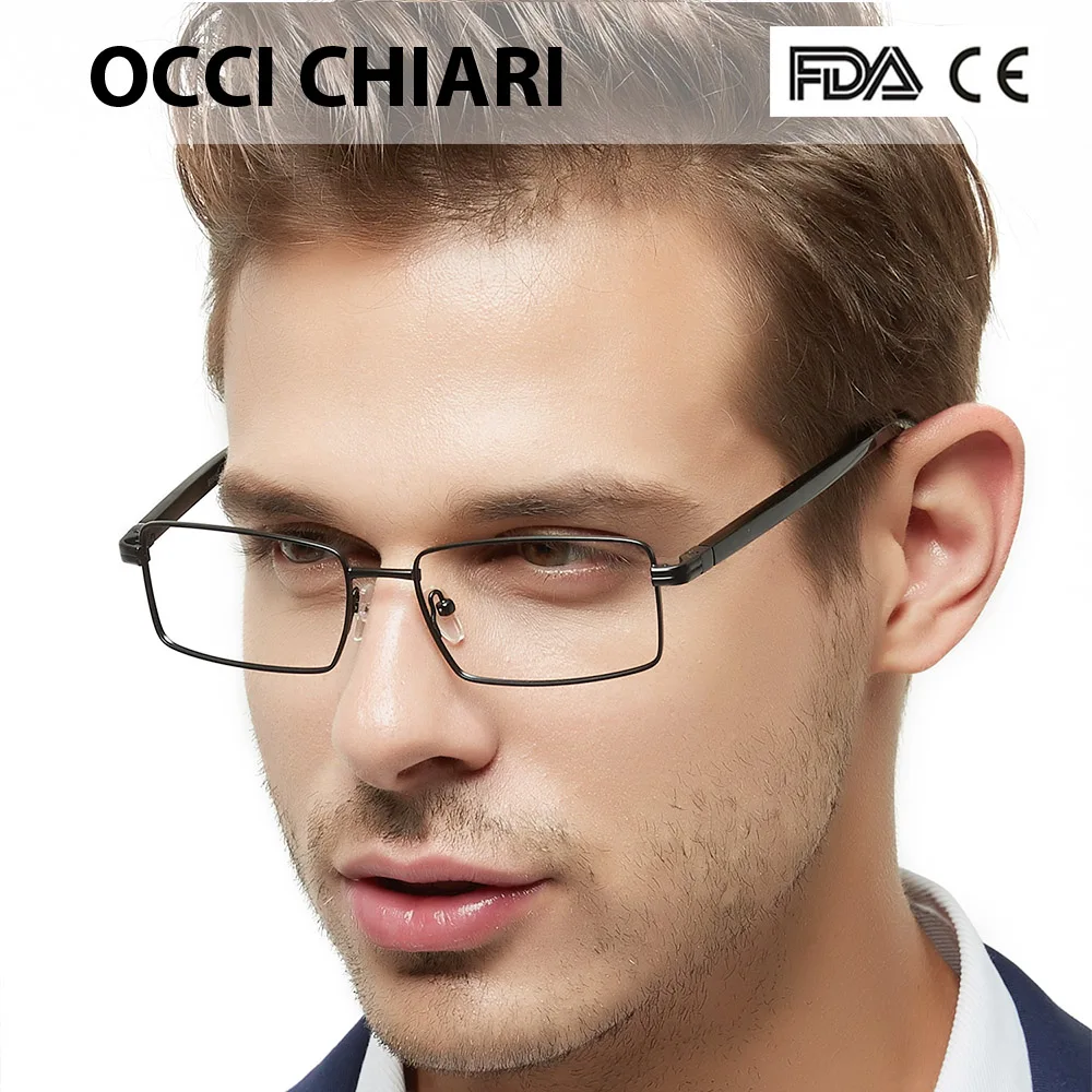 OCCICHIARI, мужские очки, оправа, оптические мужские очки, металл, ацетат, очки Oculos De Grau, весенние петли, черный, золотой, BONEO