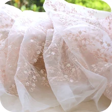 Органза вышитая кружевная ткань, сетчатая ткань с вышивкой, юбка Материал платья, Лоскутная Ткань, 130 см х 50 см/шт