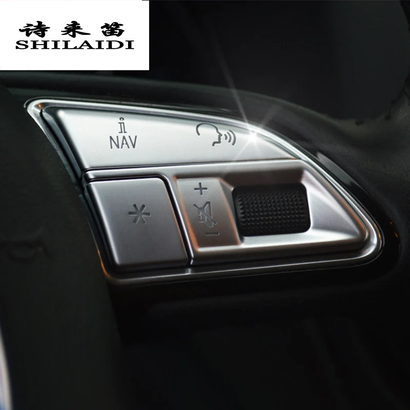 Car styling Car steering wheel buttons Trim Cover stickers for Audi Q3 Q5 A1 A3 8V A4 B9 B8 A5 A7 2
