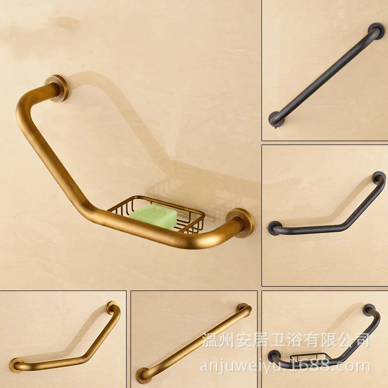 

Bathroom copper handrail bathtub handle elderly safety handrail door handle barrier-free handrail door handle