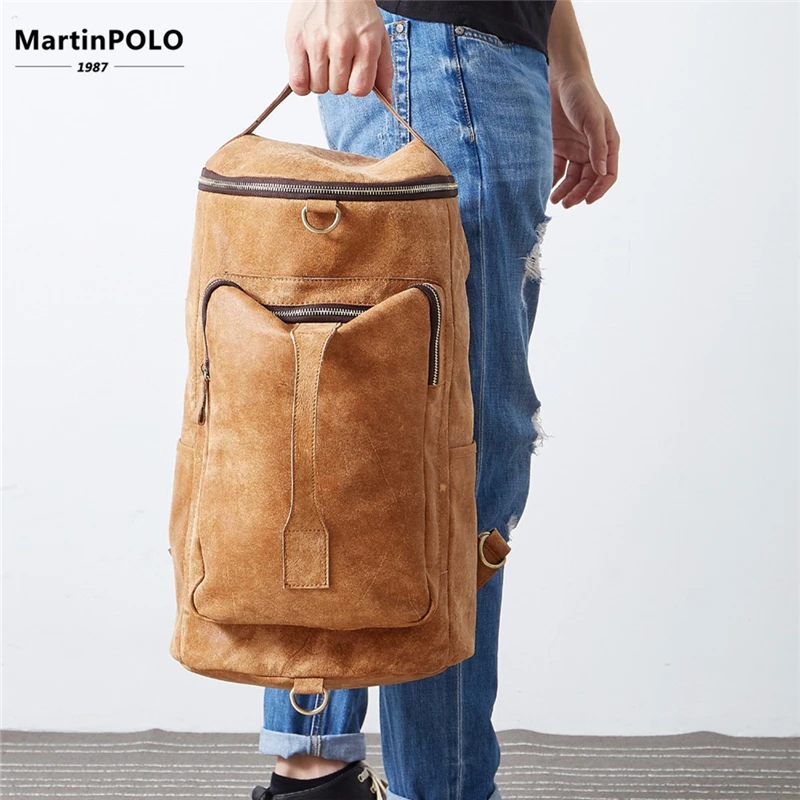 

2019 Men Business Genuine Leather Backpack Bolsa Masculina Male Travel Backpack Multifunctional Laptop Backpacks 6357