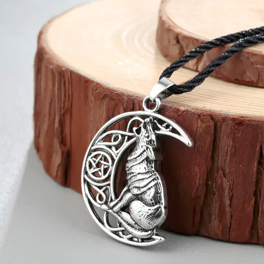 

CHENGXUN Valknut Odin 's Symbol of Norse Viking Men's Cat Moon Moon Pendant Necklace Hip hop Jewelry Fashion Collier