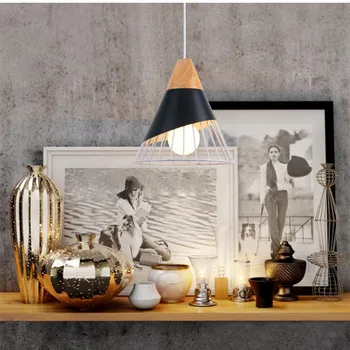 

Nordic Restaurant Bar Pendant Lights;Postmodern Dining Room Led Lamp;Cafe Creative Simple Single Solid Wood Lamp