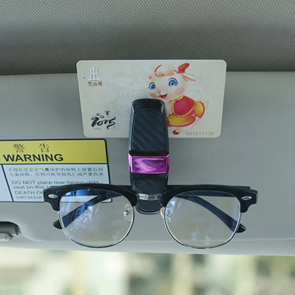 AOSHIKE держатель солнцезащитных очков, автомобильные солнцезащитные очки с зажимом, автомобильные аксессуары, карбоновый козырек, держатель для карт, Универсальная монтажная скоба