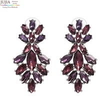 JUJIA массивные серьги оптом женские массивные серьги для женщин вечерние серьги-гвоздики с кристаллами