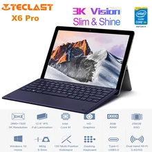 Teclast X6 Pro 2 в 1 планшетный ПК 12,6 ''Windows 10 Intel Core m3-7Y30 двухъядерный 1,1 ГГц 8 Гб 256 Гб Две камеры планшеты с клавиатурой