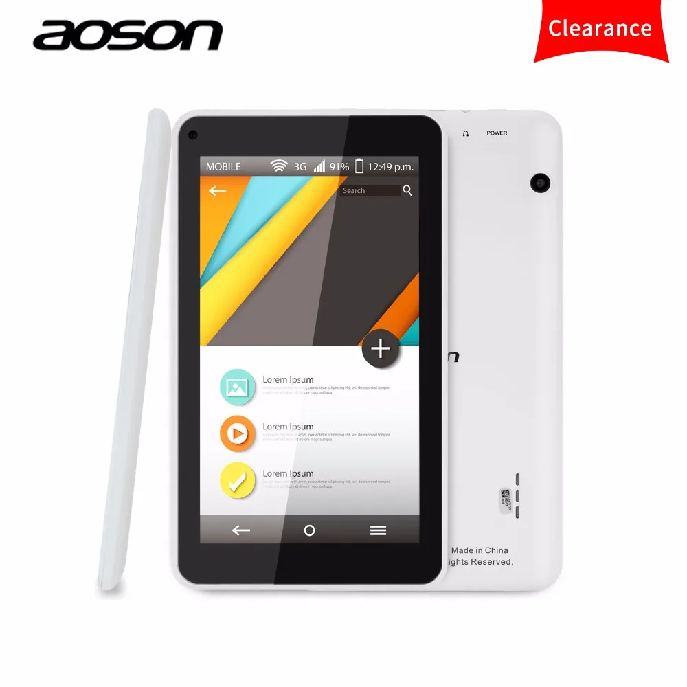 Brand Aoson M751S BS 7 inch HD Android Tablet PC Quad Core Allwinner A33 512M 8G