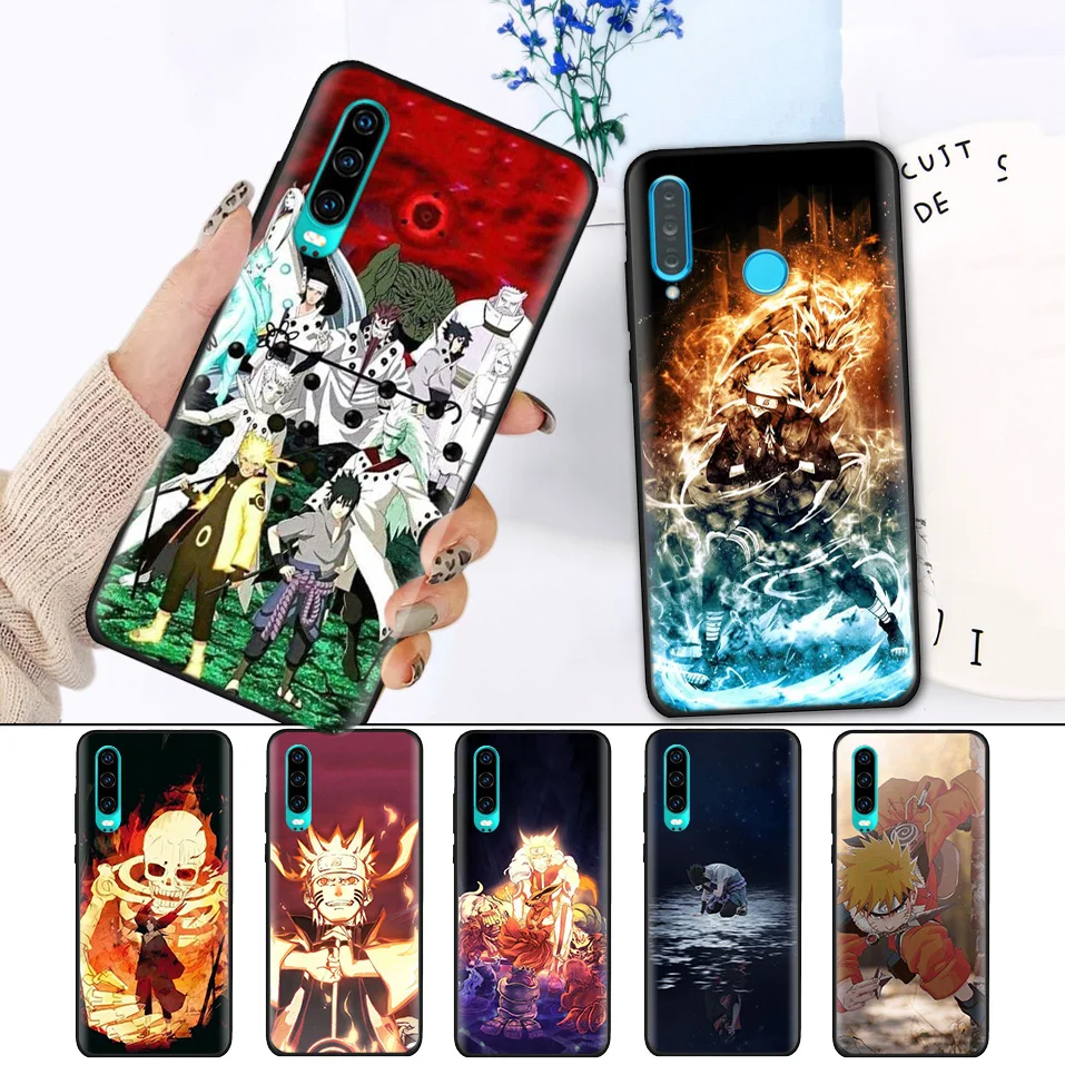 

Black Silicone Cover Case for Huawei P30 P20 P10 Mate 20 10 Lite Pro Nova 4 4E 3E P Smart 2019 Plus Shell Naruto Itachi Uchiha
