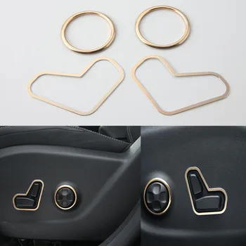 

4Pcs/Set Aluminum Alloy Inner Car Electric Seat Adjust Button Ring Sticker Cover Trim Styling For Cherokee 2014-2016