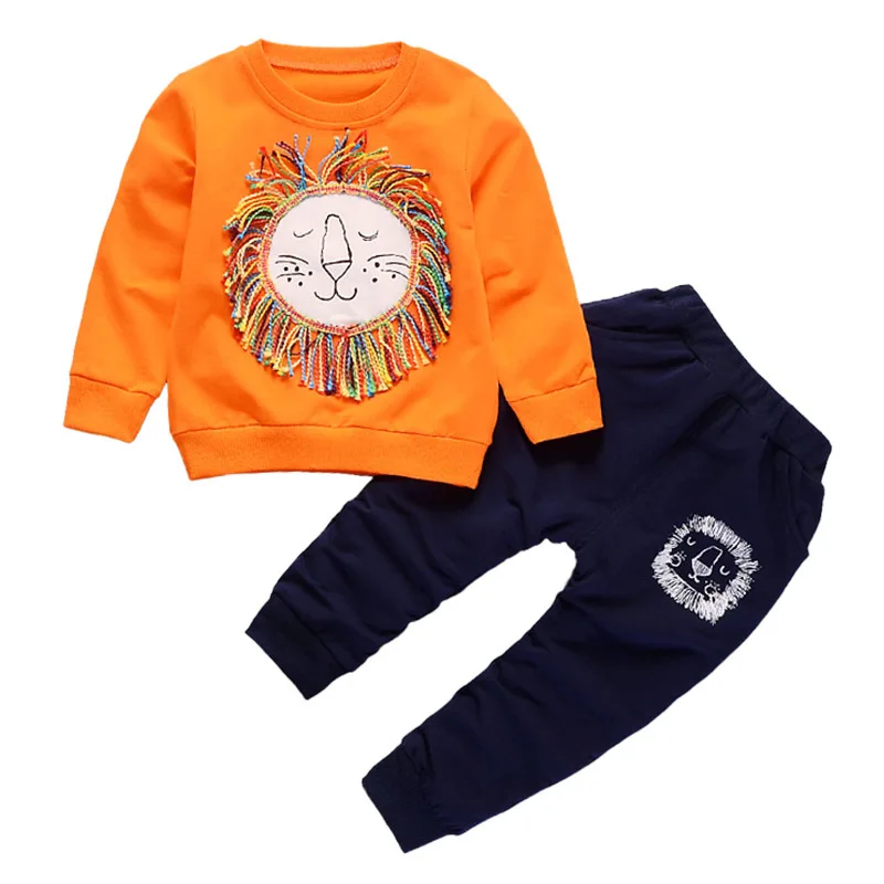 BibiCola/комплекты одежды для новорожденных мальчиков; модные спортивные костюмы для малышей; сезон весна-осень; Повседневный Спортивный костюм с рисунком для маленьких мальчиков