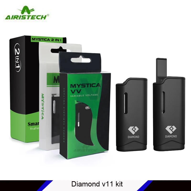 

Original Airistech Diamond V11 Vaporizer kit airis wax/oil electronic cigarette e-cig kit with 650mah battery dual quartz coil
