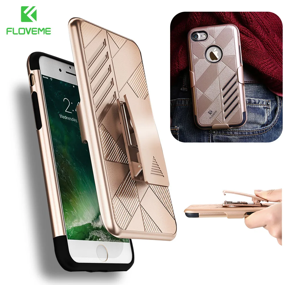 

FLOVEME For iPhone 6S Case Belt Clip Holster Stand Armor Case Cover For iPhone 6 Plus 6S Plus 7 7 PLUS Shockproof Hard Case Capa