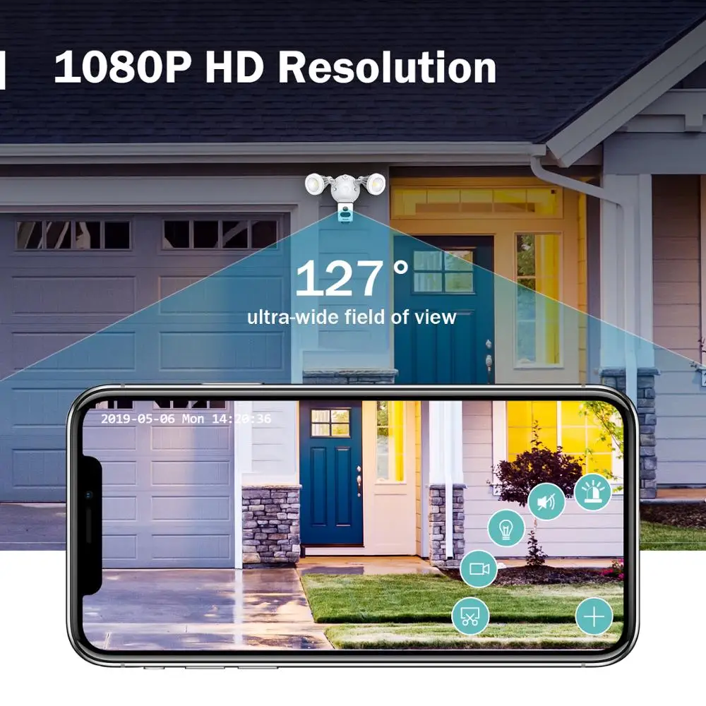 ANNKE 1080 P AI прожектор камера HD Wifi IP камера с двухсторонним аудио несколько интеллектуальных функций обнаружения IP55 водонепроницаемый