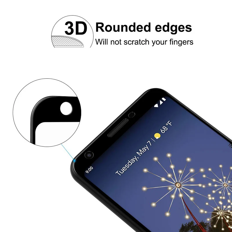 Полностью покрывающее закаленное Стекло Защитная пленка для Google Pixel 4 3lite 3A 3 2 XL 2XL 3XL 3axL Pixel2 Pixel3 Pixel4 Экран протектор