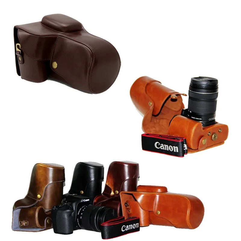 Чехол для камеры Canon EOS 1100D 1200D 1300D 550D чехол из искусственной кожи винтажная ретро сумка с объективом 105/200