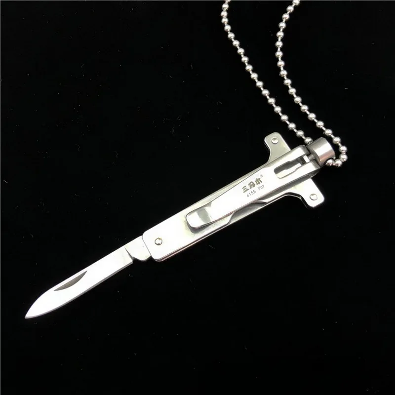 Seiko Нержавеющая сталь подвеска «нож» Мини Фруктовый Ножи Творческий крест подвески, ожерелья Ножи EDC карманный нож