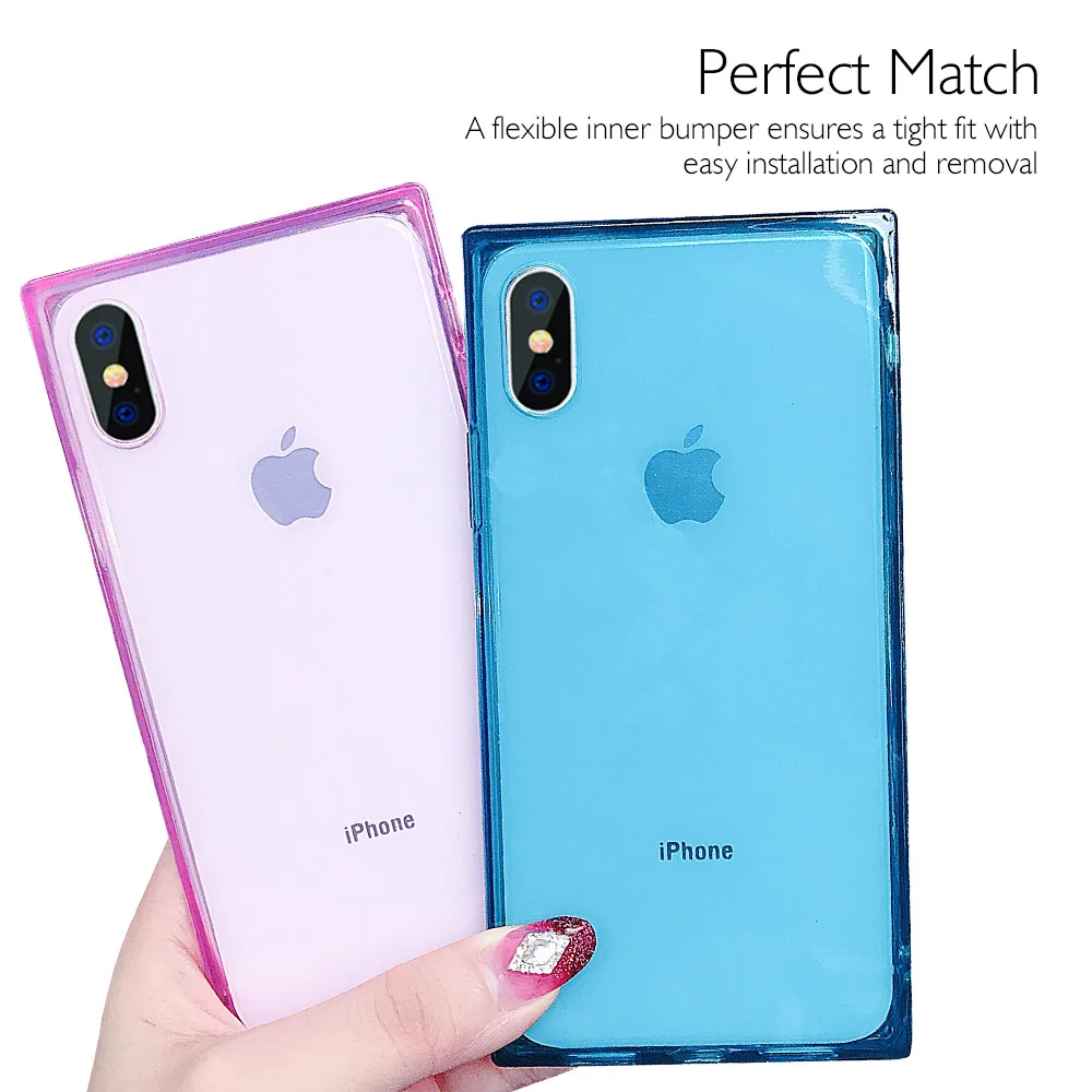 Ascromy-Simple-Square-Phone-Case-For-Appe-iPhone-XS-X-10-8-7-6-6S-Plus-8Plus-Cystal-Soft-TPU-Gel-Silicone-Back-Cover-Coque-Etui (7)