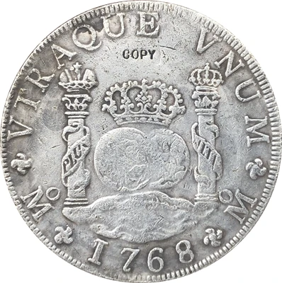1768 Мексиканская копия МФ 8 реалов монет|coin storage|coin supplies free shippingcopy blue |