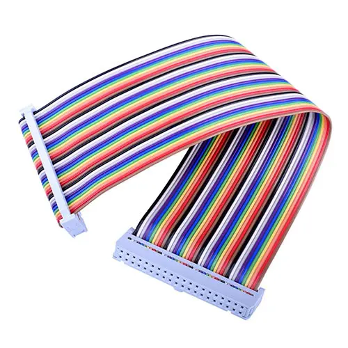 RPi GPIO Breakout Expansion Board+ 40pin Flat Ribbon Cable for Raspberry Pi 3 2 Model B& B - Color: only cable