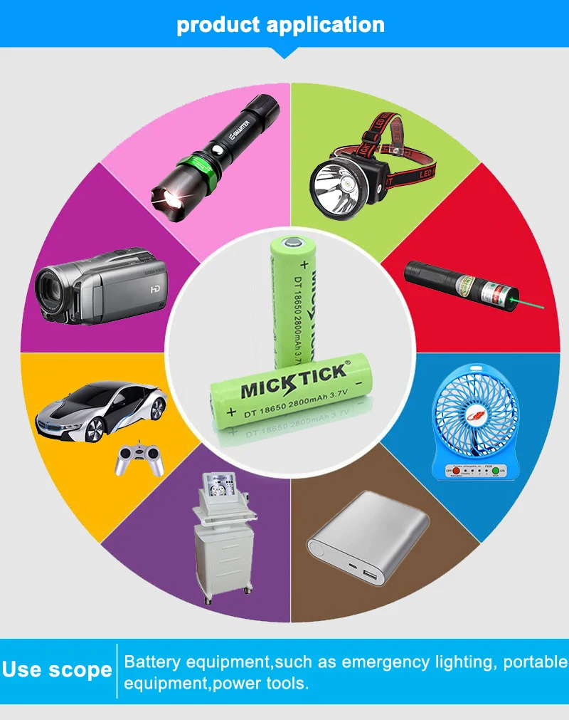 16 шт., 18650, 2800 мА/ч, 3,7 в, MICKTICK, батареи, батарея, литий-ионный аккумулятор, достаточно большой емкости, светодиодный фонарик
