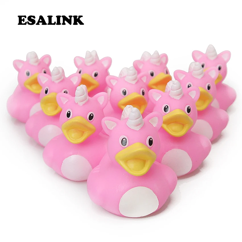 5Pcs//pack cute 7*6cm colorful rubber float squeaky sound duck baby bath toys