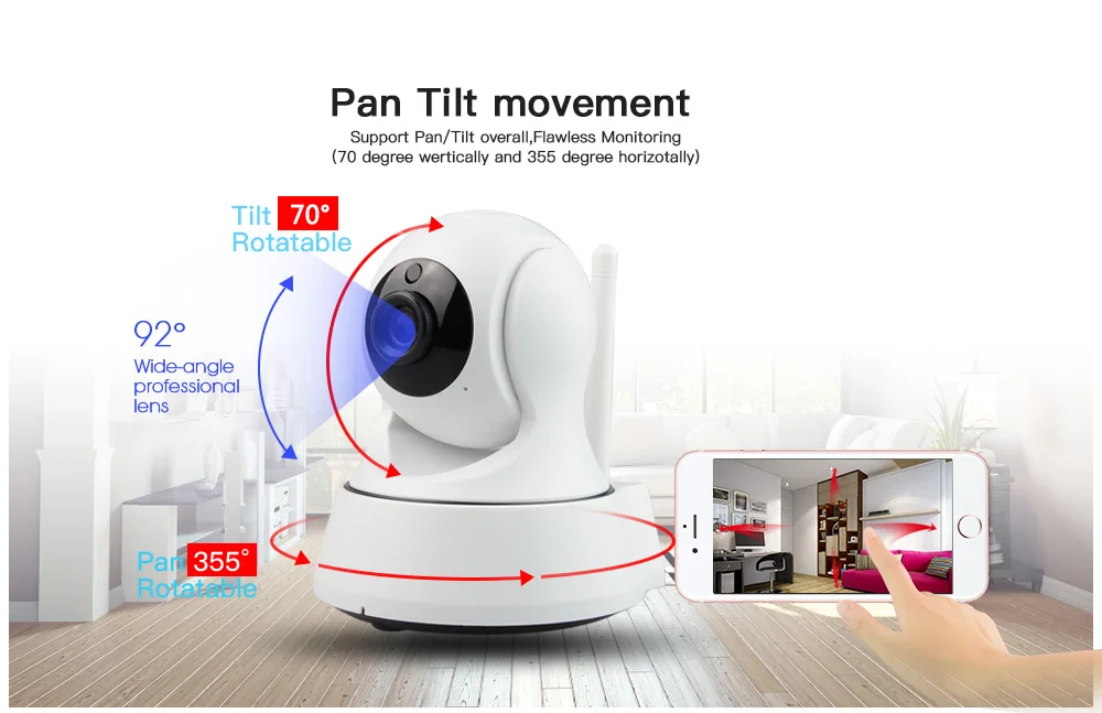Skyevision Home Security IP Camera Wifi Wireless Mini Network Camera Surveillance 1080P Night Vision CCTV Camera Baby Monitor (3)