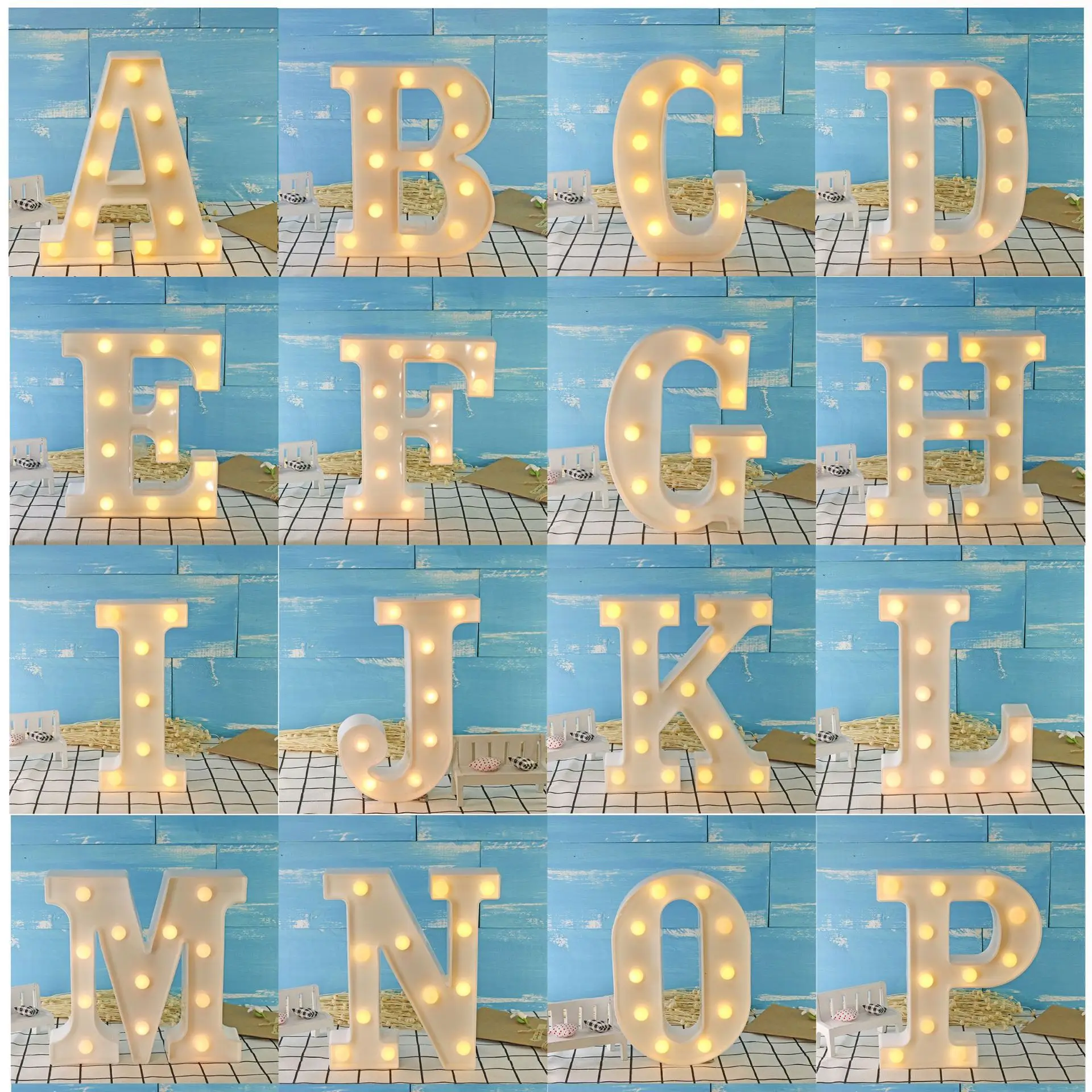 

Party Wedding LED Birthday Alphabet Festival Anniversary Xmas Celebration Heart Letters Numbers Decor Plastic Standing Hanging