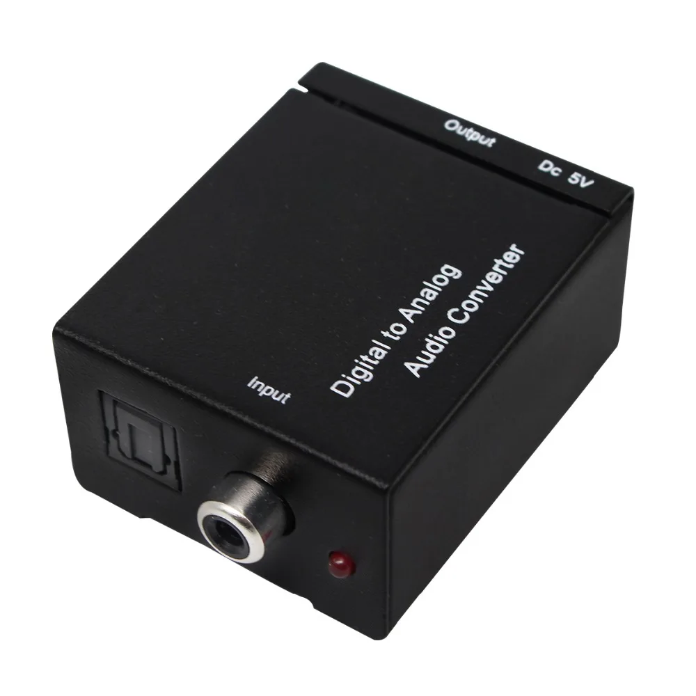 

Digital to Analog Audio Converter Amplifier Decoder Optical Fiber Coaxial Signal to Analog Stereo Audio Adapter