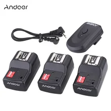 Andoer 16 canales de Flash remoto inalámbrico Trigge Universal interfaz de zapata caliente para Canon Nikon Pentax Olympus Speedlite