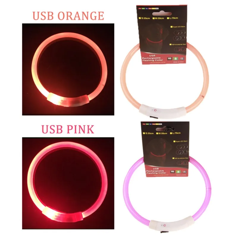 Newest Led Pet Dog Collar Rechargeable Tube Flashing Night Dog Collars Luminous Safety Puppy Cat Collar Light  Pets Accessories (6)