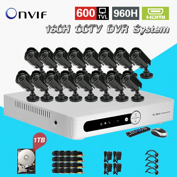16CH Surveillance Network DVR recorder 16 channel Day Night Waterproof