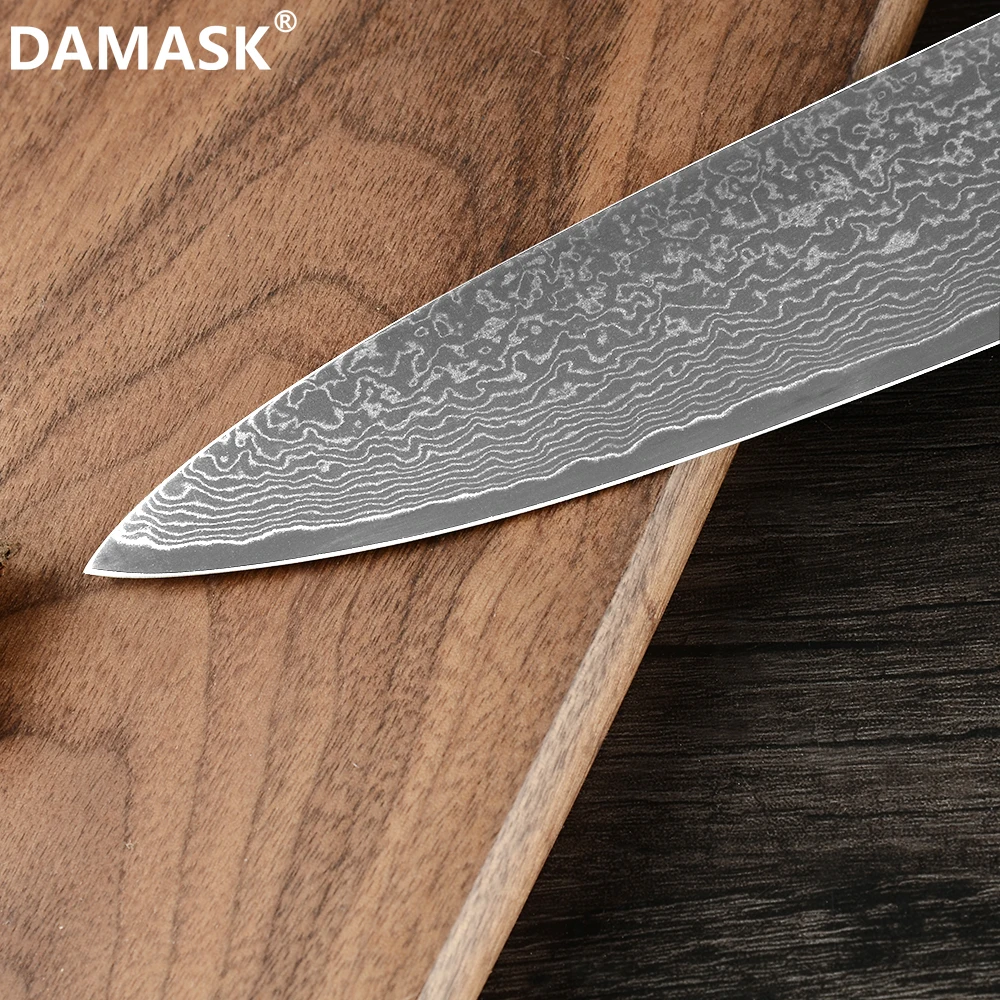 Дамасский кухонный нож DAMASK ножи шеф повара из Японии 8 дюймов нарезка 7 Santoku 5